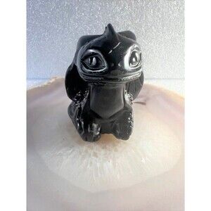 Toothless Dragon in Black Obsidian